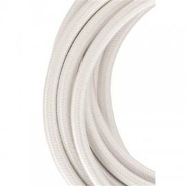 Cordon textile coloré - 2 conducteurs - 3m - Blanc