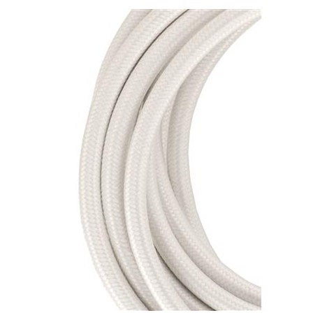Cordon textile coloré - 2 conducteurs - 3m - Blanc