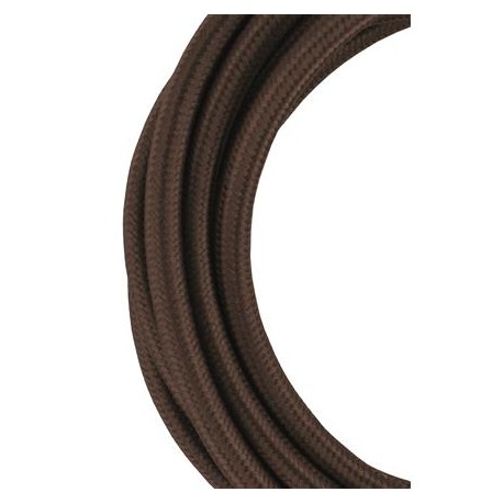 Cordon textile coloré - 2 conducteurs - 3m - Marron