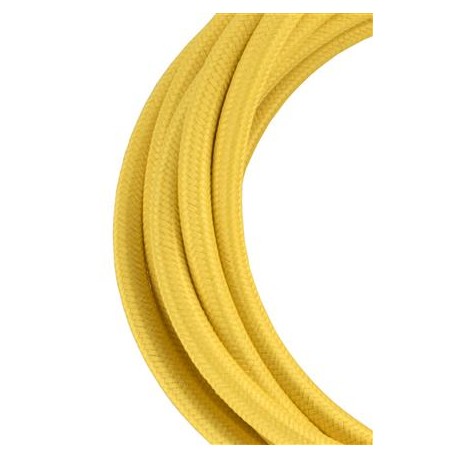 Cordon textile coloré - 2 conducteurs - 3m - Jaune