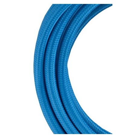 Cordon textile coloré - 2 conducteurs - 3m - Bleu