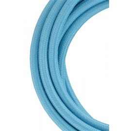Cordon textile coloré - 2 conducteurs - 3m - Bleu ciel