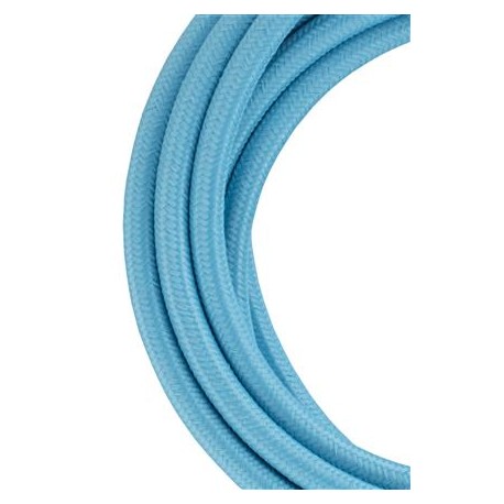 Cordon textile coloré - 2 conducteurs - 3m - Bleu ciel