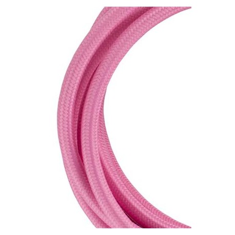 Cordon textile coloré - 2 conducteurs - 3m - Rose