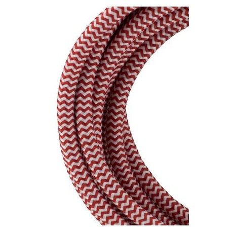 Cordon textile bicolore - 2 conducteurs - 3m - Rouge et blanc