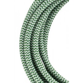 Cordon textile bicolore - 2 conducteurs - 3m - Vert et blanc
