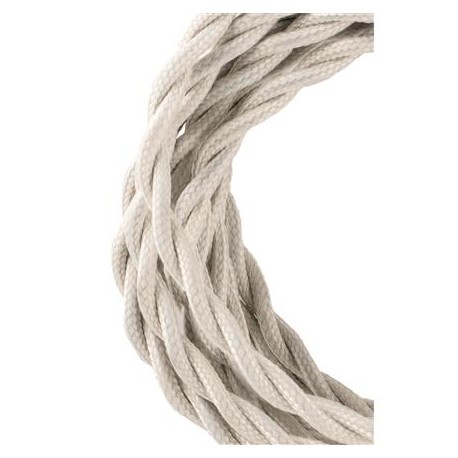 Cordon textile torsadé - 2 conducteurs - 3m - Beige