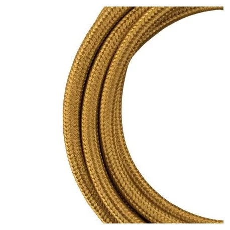 Cordon textile métallique - 2 conducteurs - 3m - Or
