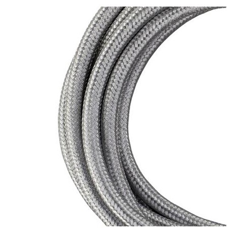 Cordon textile métallique - 2 conducteurs - 3m - Argent