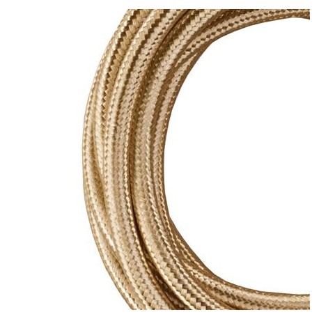 Cordon textile métallique - 2 conducteurs - 3m - Champagne