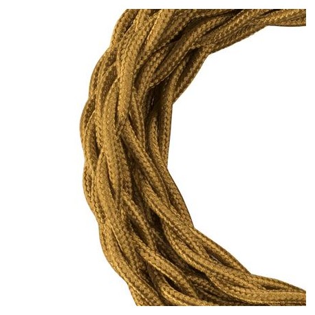 Cordon textile métallique torsadé - 2 conducteurs - 3m - Or