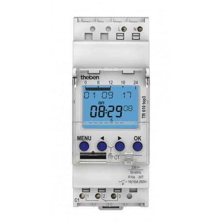 Horloge programmable digitale TR 610 top3 blister - 1 canal - Blanc