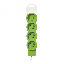 Rallonge multiprises - 4 prises - Câble 1,5m - Blanc/Vert