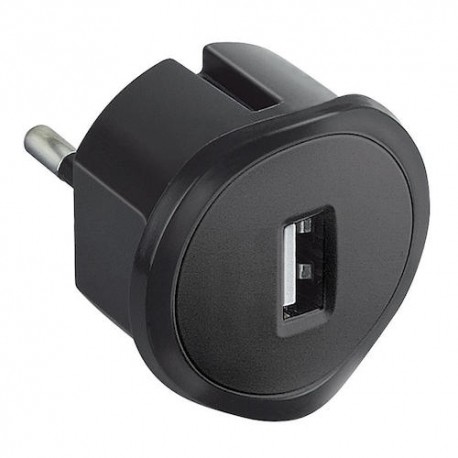 Chargeur USB avec fiche - 2P - Noir