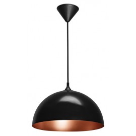 KDO Suspension Como - 60W - E27 - Sans ampoule - Noir / Cuivré