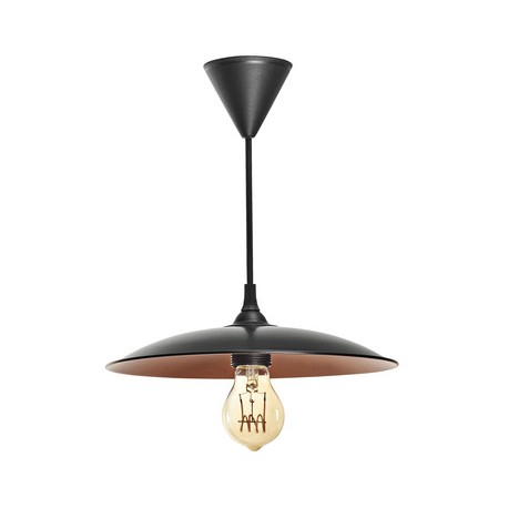 KDO Suspension Roma - 60W - E27 - Sans ampoule - Noir / Cuivré