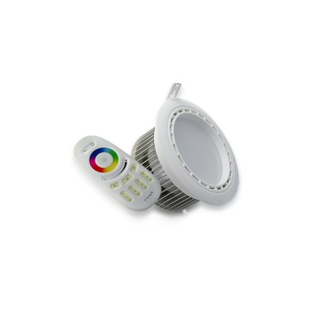 Spot LED fixe 4 zones et télécommande - 13W - RGB+3000K - 1250Lm - Avec ampoule - Blanc