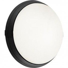 Hublot fonctionnel Super 400 antivandale en polycarbonate - E27 - 70W - Fonction On/Off - Rond - Noir - Non dimmable