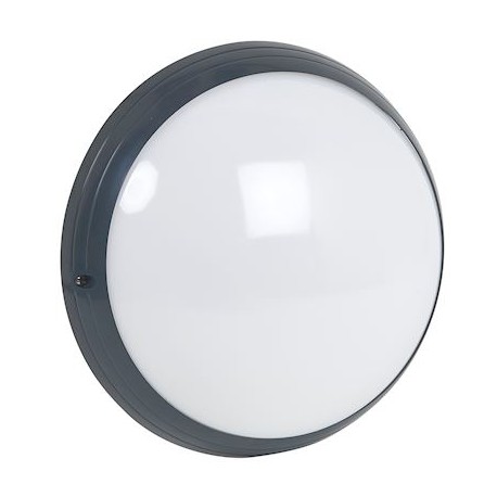 Hublot fonctionnel Astreo LED antivandale intérieur avec détecteur HF - 17W - 4000K - Rond - Anthracite - Non dimmable