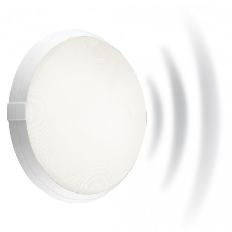 Hublot fonctionnel Super 400 antivandale avec détecteur HF en polycarbonate - E27 - 53W - Rond - Blanc - Non dimmable