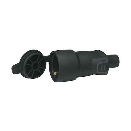 Prolongateur borne à vis avec bouchon - 2P+T - 16A - Noir