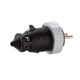 Fiche Martin Lunel avec bague de verrouillage - 2P+T - 16A - Noir
