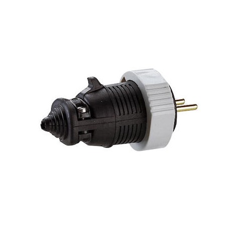 Fiche Martin Lunel avec bague de verrouillage - 2P+T - 16A - Noir
