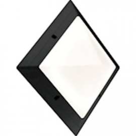 Hublot résidentiel Pyramide lampe fluo intérieur - 18W - 4000K - Fonction On/Off - Carré - Noir - Non dimmable