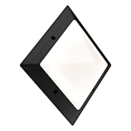 Hublot résidentiel Pyramide lampe fluo intérieur - 18W - 4000K - Fonction On/Off - Carré - Noir - Non dimmable