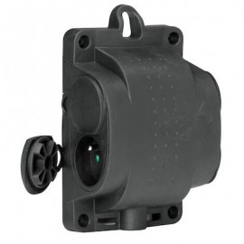 Bloc multiprise avec anneau de suspension - 4 prises - 2P+T - 16A - IP44 - Noir