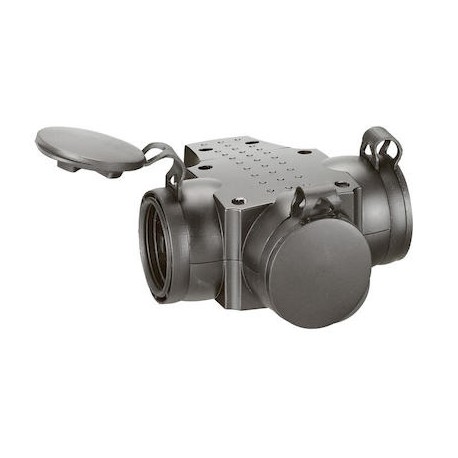 Prolongateur avec anneau de suspension - 3 prises - 2P+T - 16A - IP44 - Gris