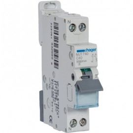 Disjoncteur 40A - 1P+N - Courbe C - 6kA - 230V