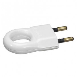 Fiche plastique avec anneau d'extraction - 2P - 6A - Blanc