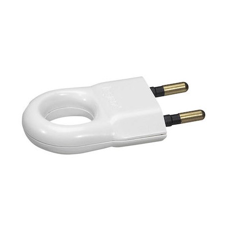 Fiche plastique avec anneau d'extraction - 2P - 6A - Blanc