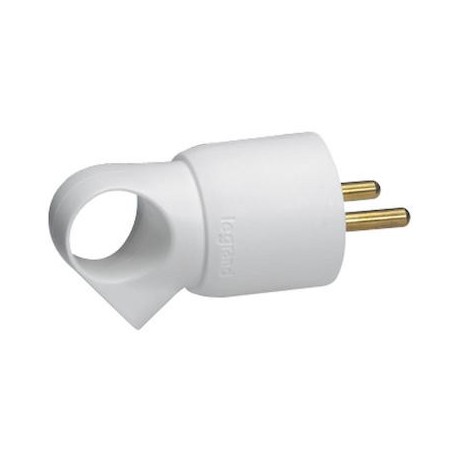 Fiche plastique avec anneau - 2P+T - 16A - Blanc