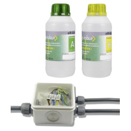 Gel silicone bi-composant étanchéité isolation pour boîtiers dérivation