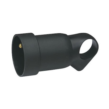 Prolongateur plastique avec anneau - 2P+T - 16A - Noir
