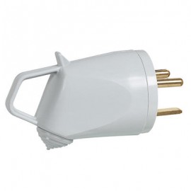 Fiche plastique à sortie latérale - 2P+T - 20A - Blanc