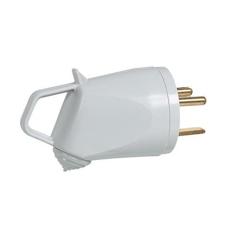 Fiche plastique à sortie latérale - 2P+T - 20A - Blanc