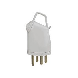Fiche plastique à sortie latérale - 3P+T - 20A - Gris