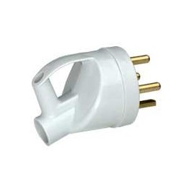 Fiche plastique avec anneau - 3P+T - 20A - Gris