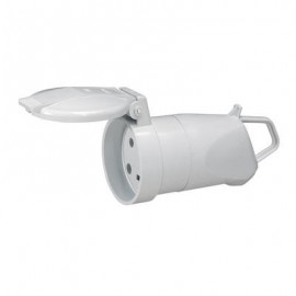 Prolongateur plastique à sortie latérale - 3P+T - 32A - Gris