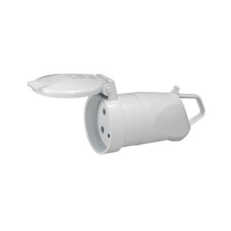 Prolongateur plastique à sortie latérale - 3P+T - 32A - Gris