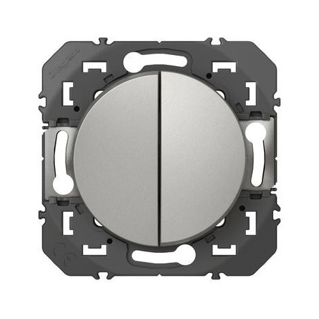 Double va-et-vient Dooxie 1 poste - 10AX - 250V - Aluminium