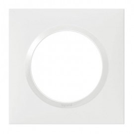Plaque carrée monobloc Dooxie - 1 poste- Blanc