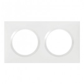 Plaque carrée Dooxie - 2 postes - Entraxe 71mm - Blanc
