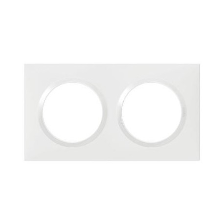 Plaque carrée Dooxie - 2 postes - Entraxe 71mm - Blanc