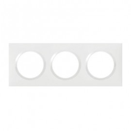 Plaque carrée Dooxie - 3 postes - Entraxe 71mm - Blanc