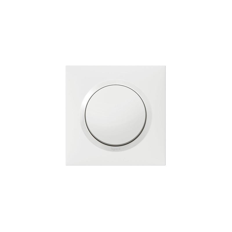Double Interrupteur Ou Va-et-vient Dooxie 10AX 250V~ Livré Avec Plaque Ronde Blanche 79405