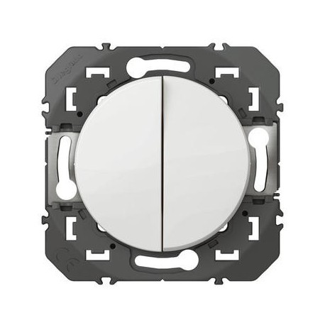Poussoir Double Dooxie 1 poste - 6A - 250V - Blanc